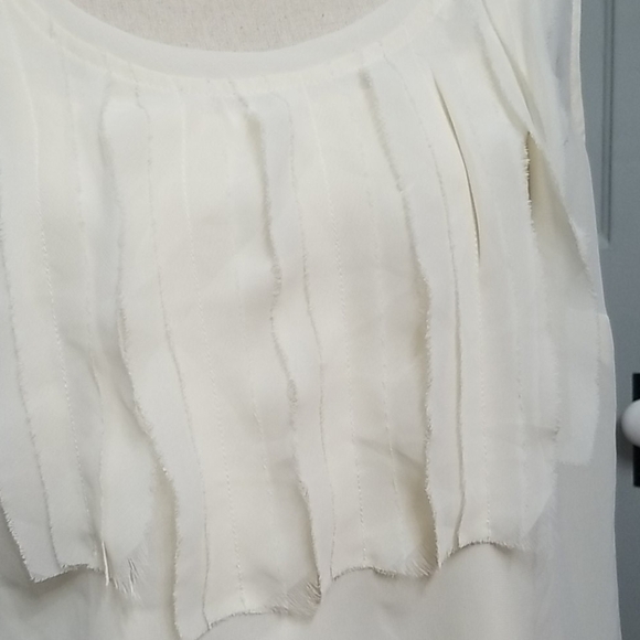 ✨ Avenue Studio Cream Sheer Pintuck Cami Layered with Adjustable Tank - Picture 2 of 7